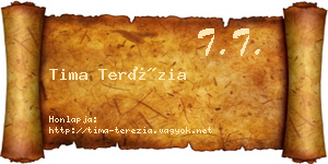 Tima Terézia névjegykártya